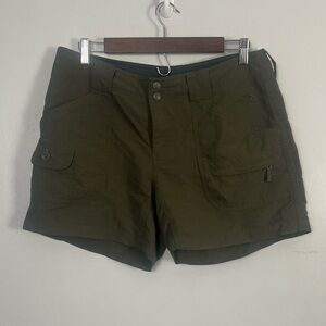 North Face Women's Olive Green Shorts Size 10 Cargo Hiking Active Zip Fly